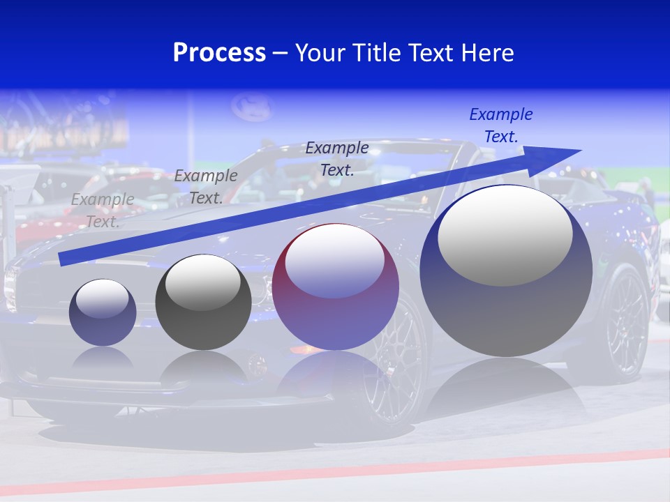 A Blue Mustang Car On Display At An Auto Show PowerPoint Template