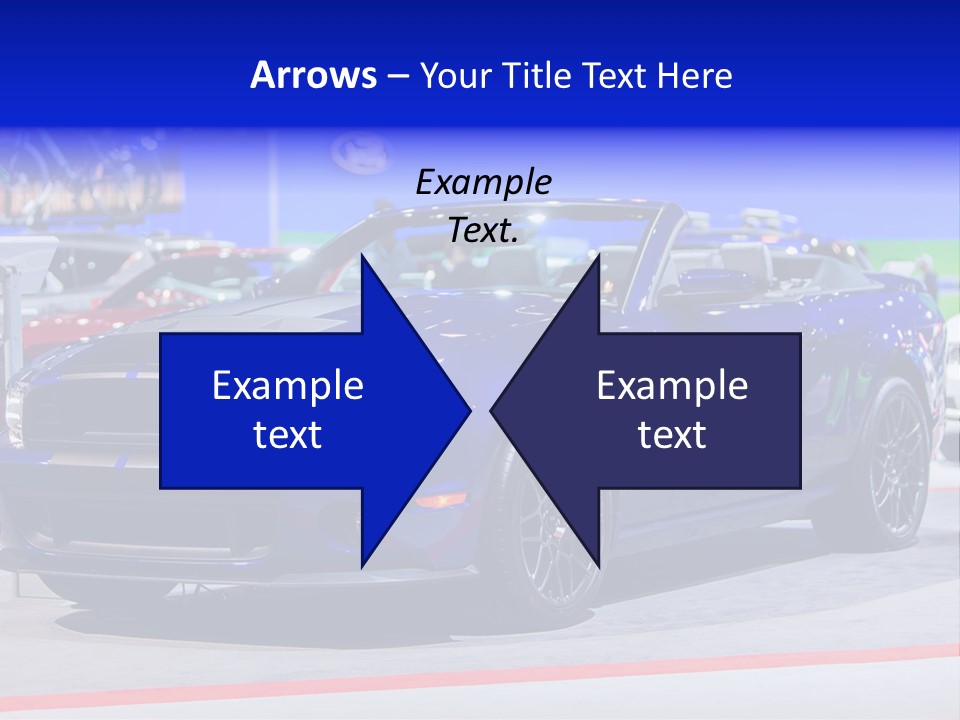 A Blue Mustang Car On Display At An Auto Show PowerPoint Template