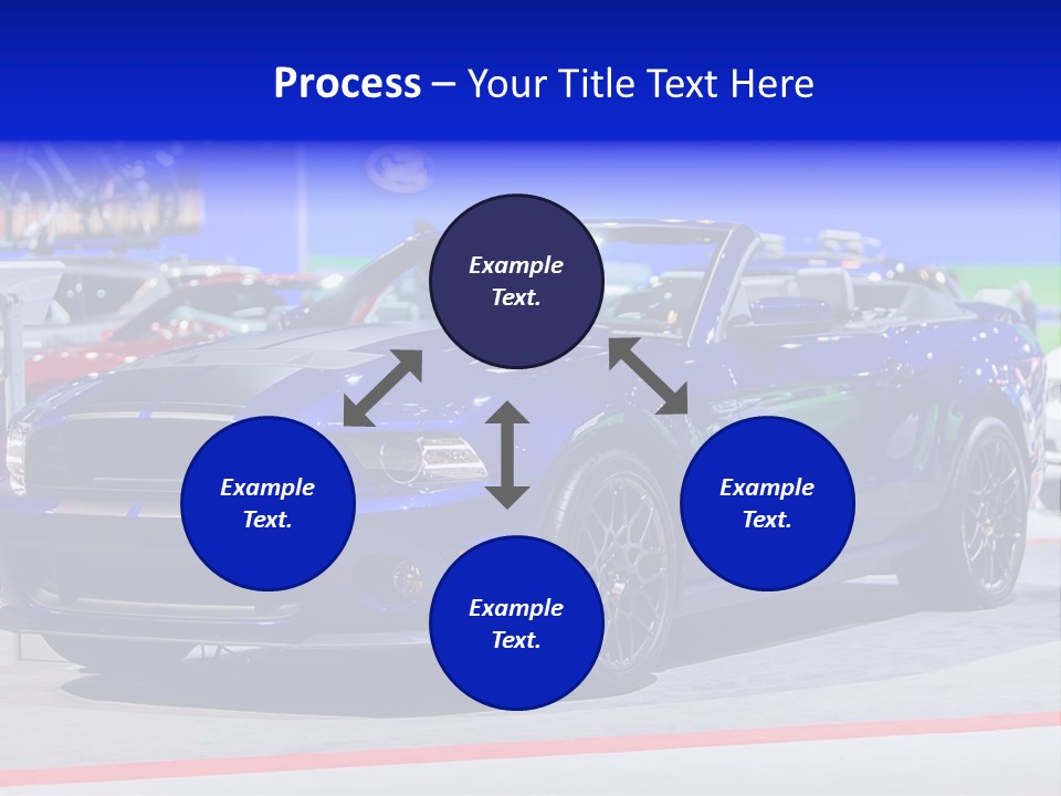 A Blue Mustang Car On Display At An Auto Show PowerPoint Template