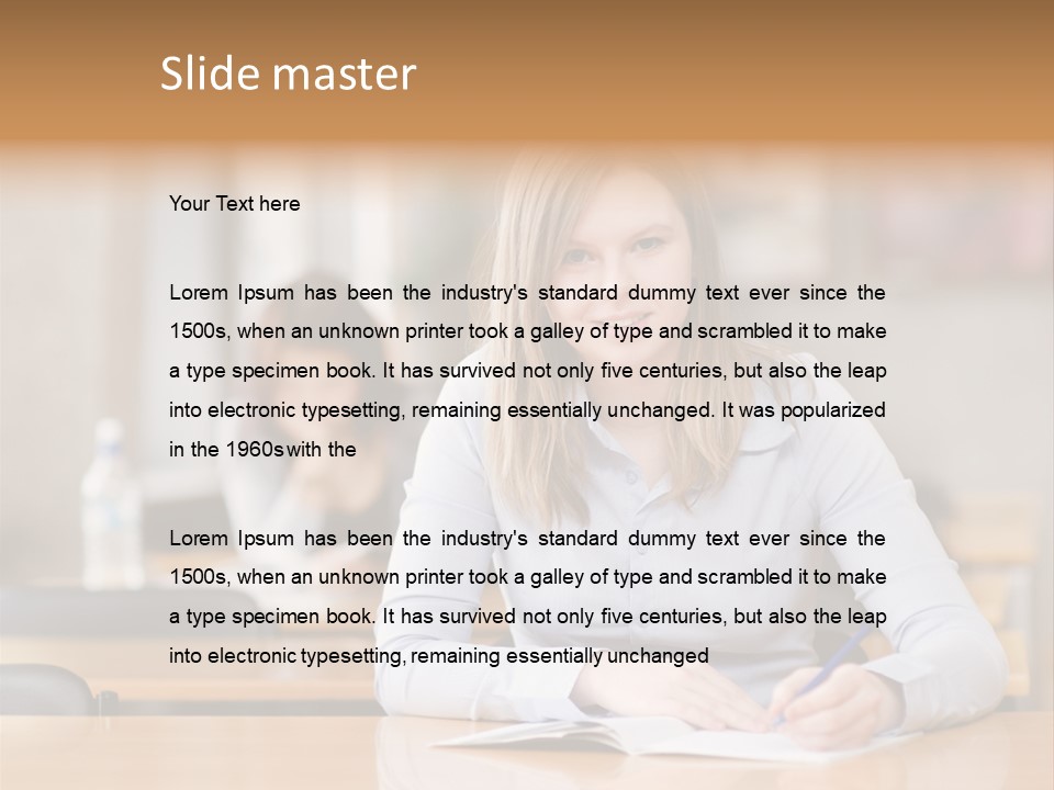 Writing People Girl PowerPoint Template