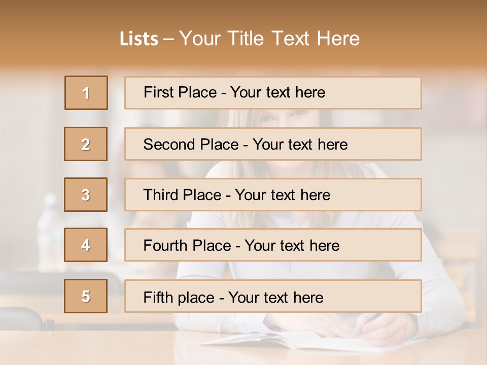 Writing People Girl PowerPoint Template