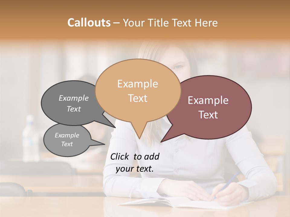 Writing People Girl PowerPoint Template