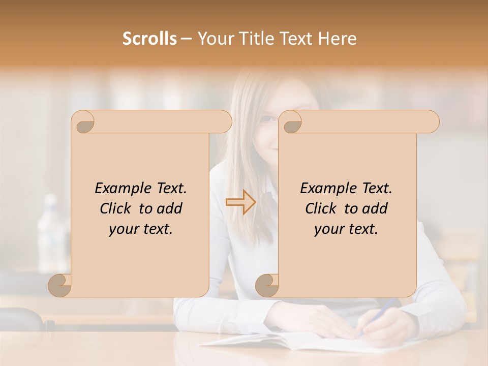 Writing People Girl PowerPoint Template