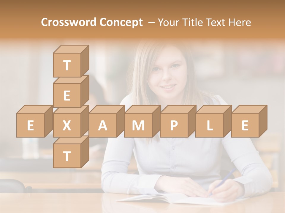 Writing People Girl PowerPoint Template