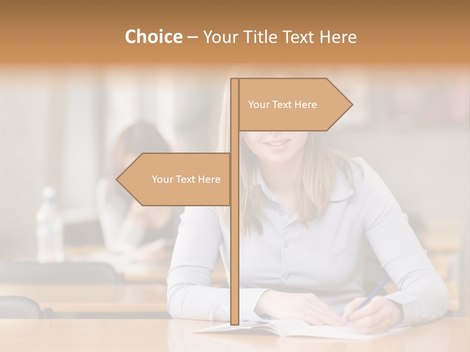 Writing People Girl PowerPoint Template