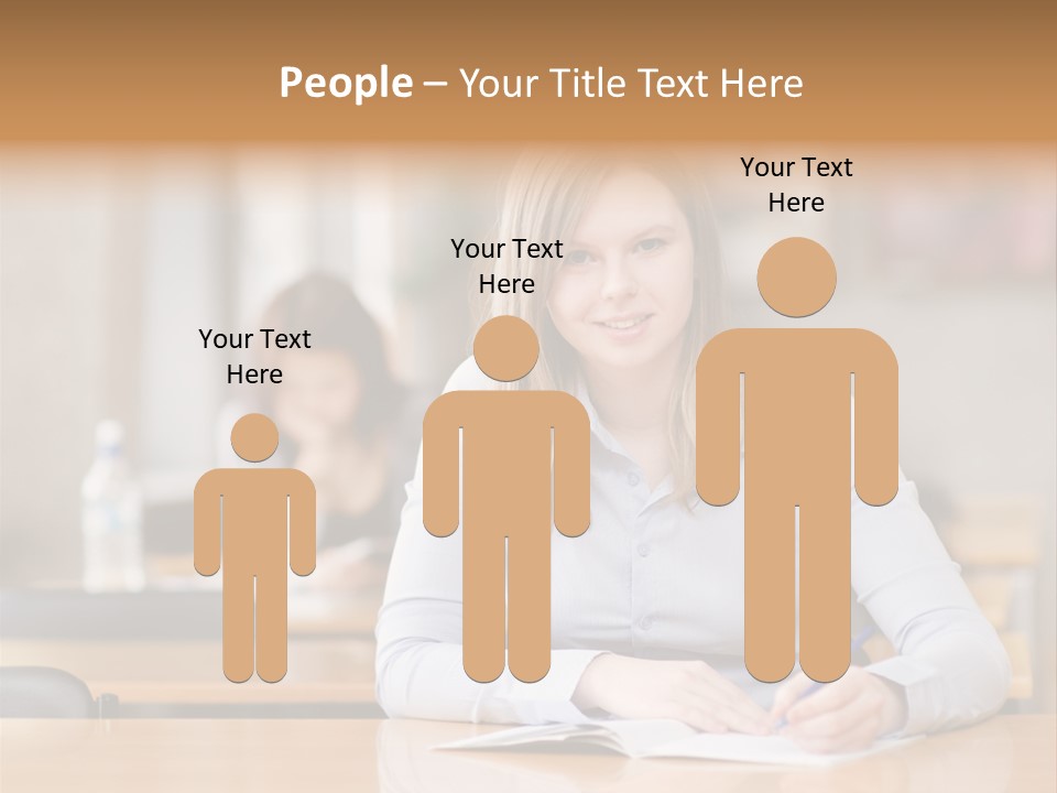 Writing People Girl PowerPoint Template