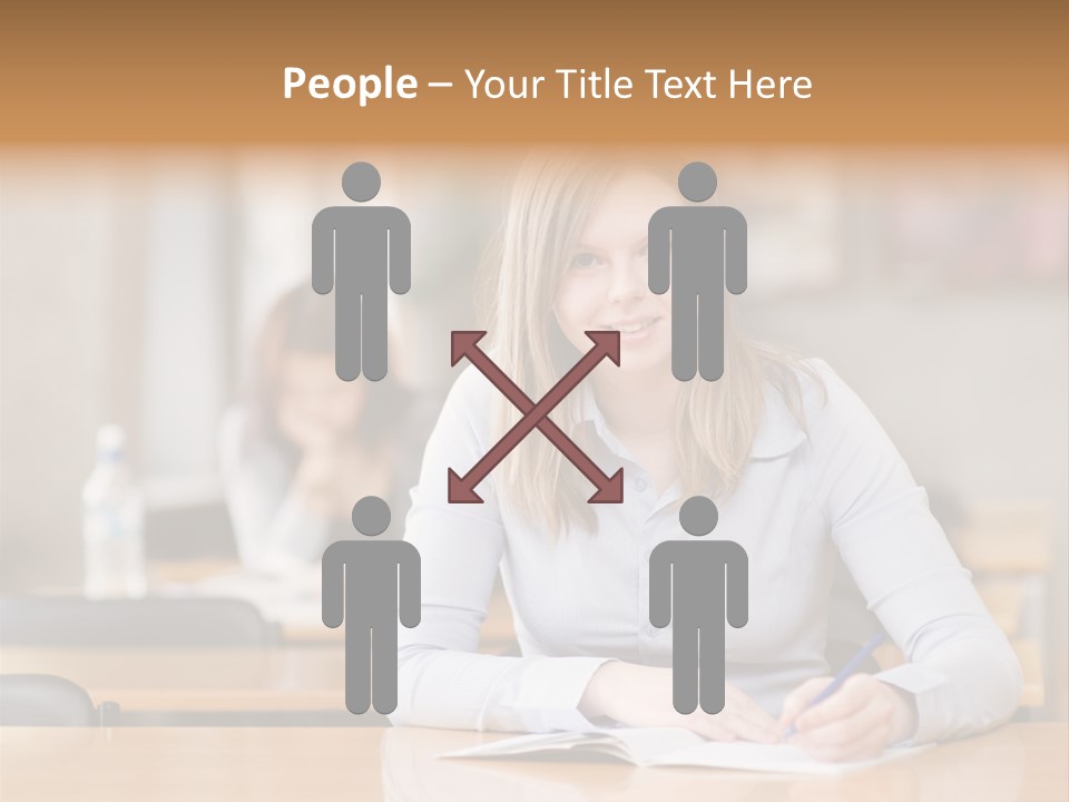 Writing People Girl PowerPoint Template