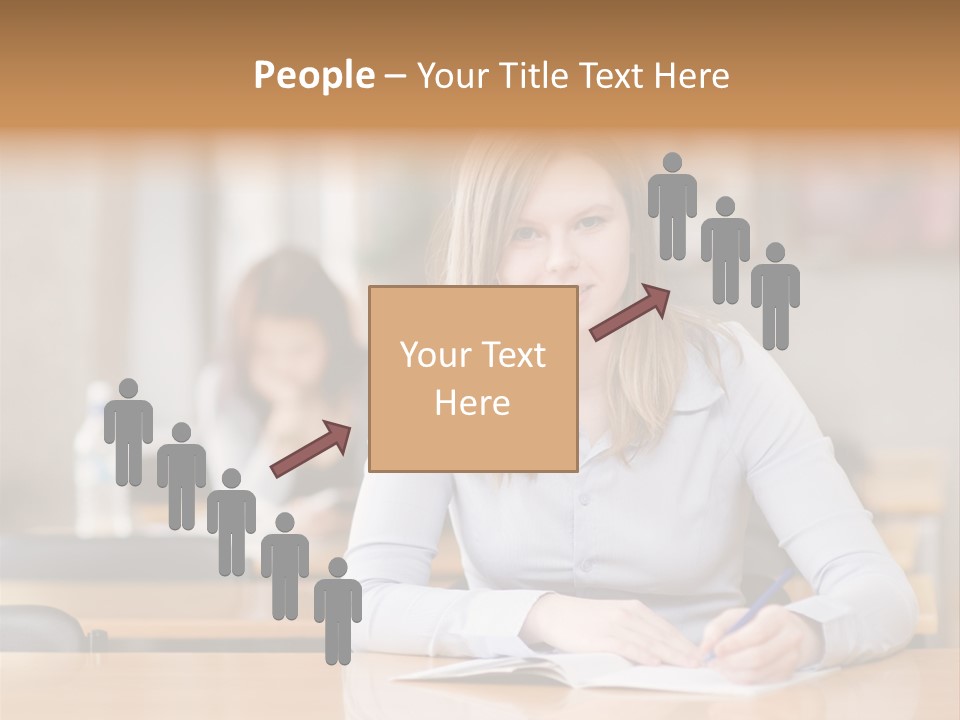 Writing People Girl PowerPoint Template