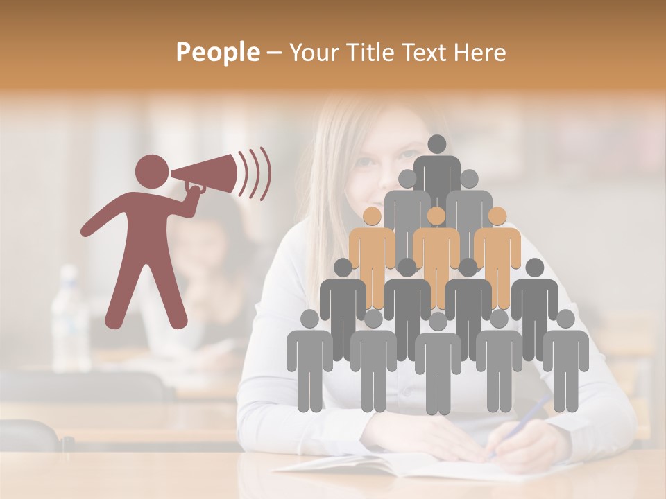 Writing People Girl PowerPoint Template