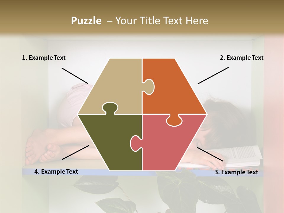 A Young Girl Is Sleeping On A Shelf With Books PowerPoint Template