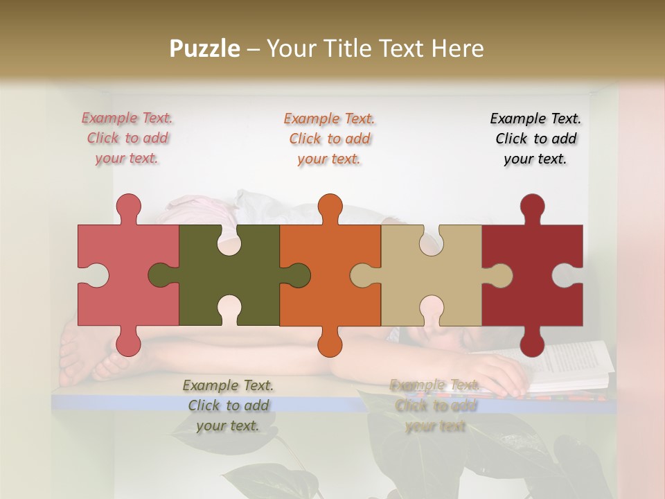 A Young Girl Is Sleeping On A Shelf With Books PowerPoint Template