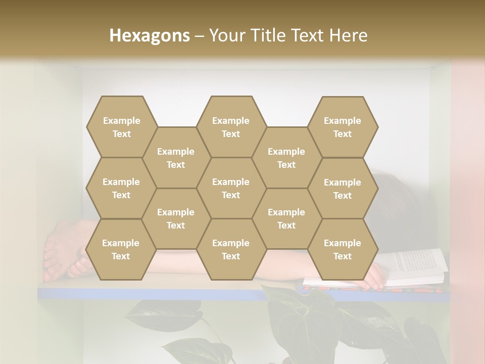 A Young Girl Is Sleeping On A Shelf With Books PowerPoint Template