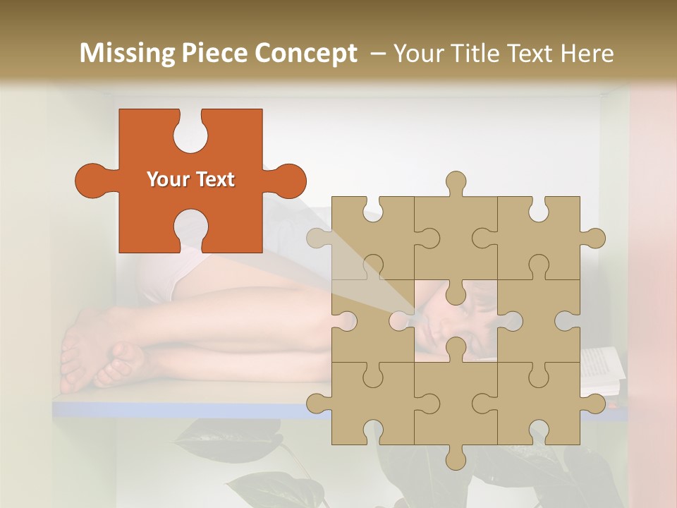 A Young Girl Is Sleeping On A Shelf With Books PowerPoint Template