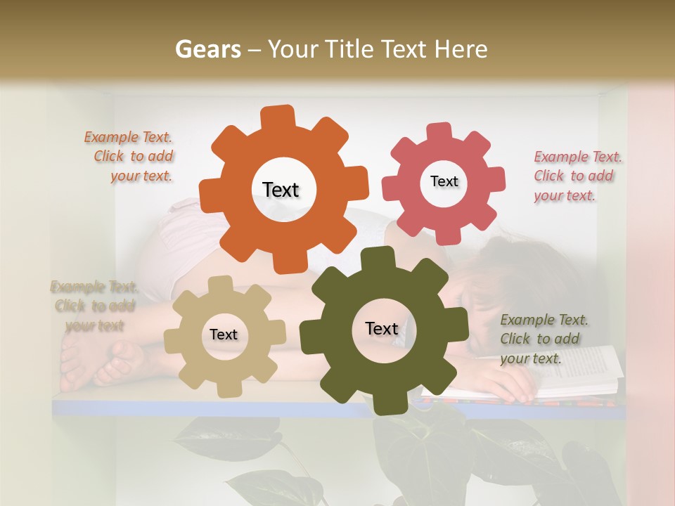 A Young Girl Is Sleeping On A Shelf With Books PowerPoint Template