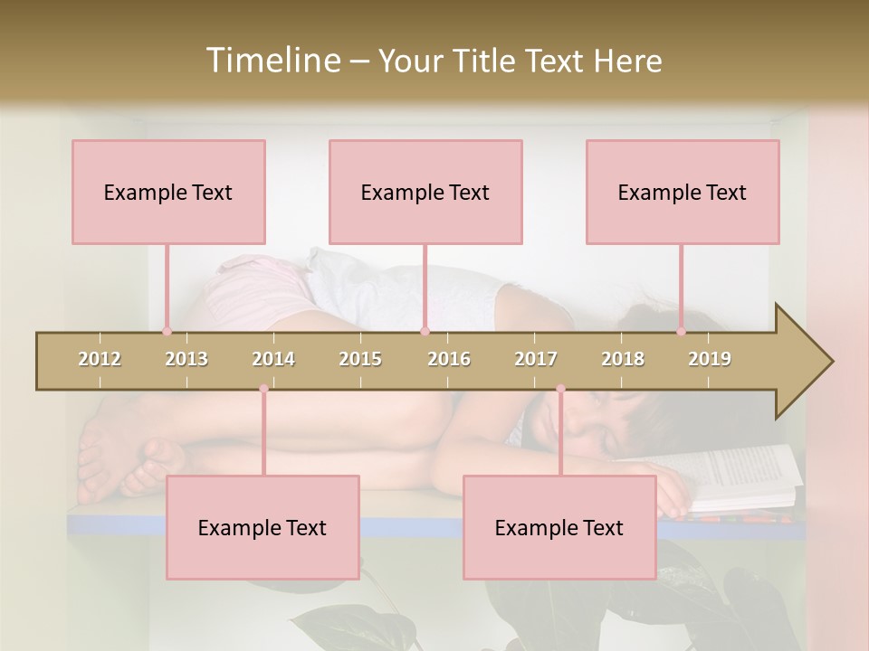 A Young Girl Is Sleeping On A Shelf With Books PowerPoint Template