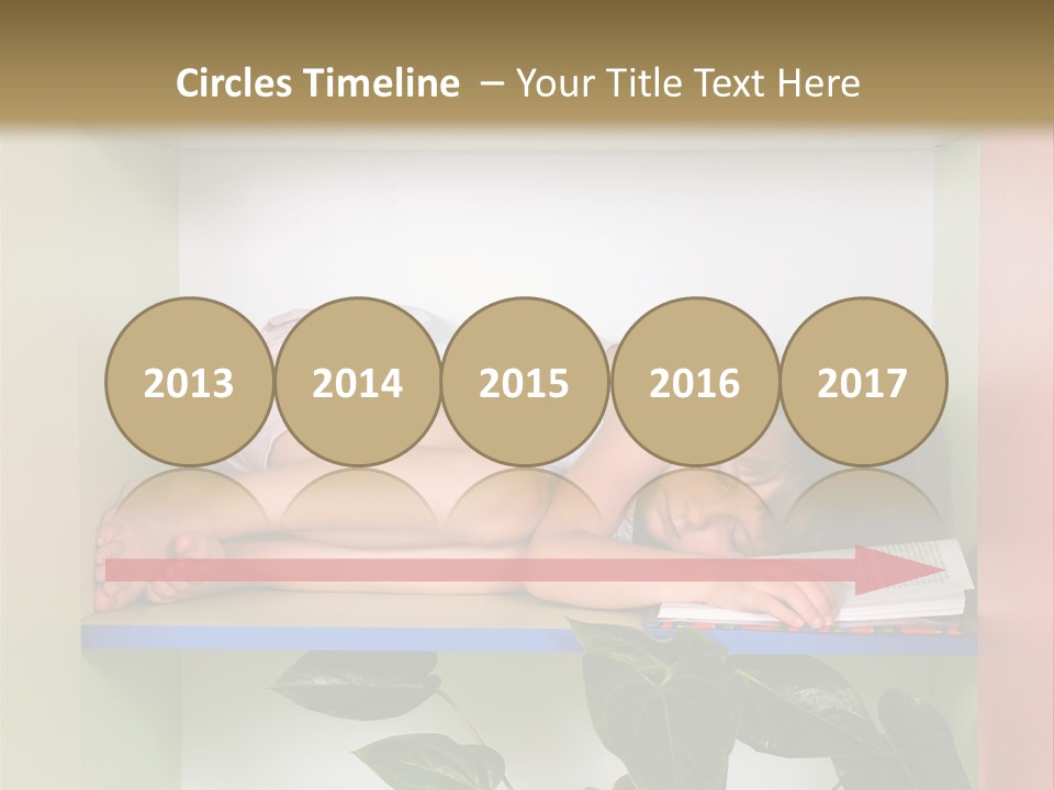 A Young Girl Is Sleeping On A Shelf With Books PowerPoint Template