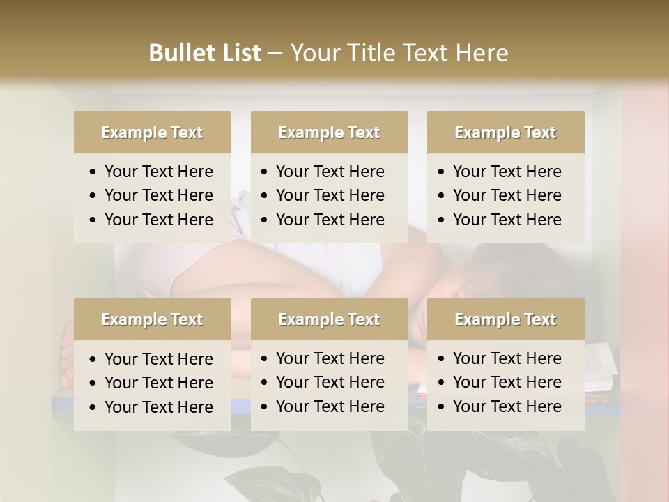 A Young Girl Is Sleeping On A Shelf With Books PowerPoint Template