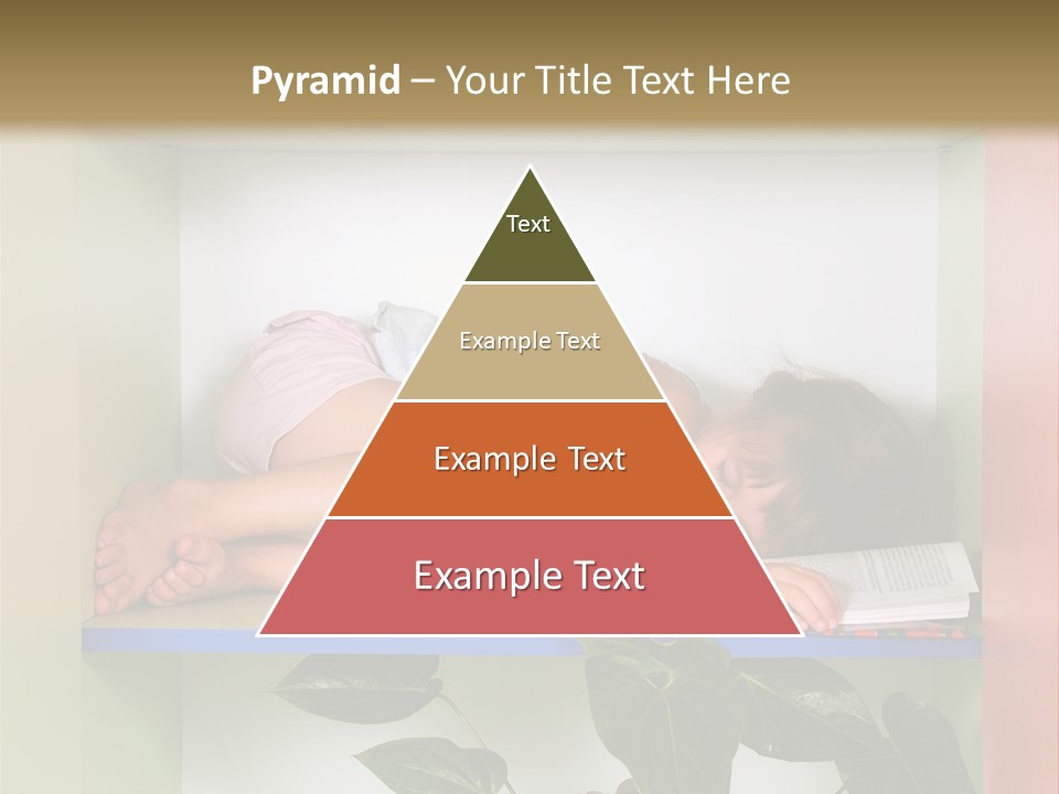 A Young Girl Is Sleeping On A Shelf With Books PowerPoint Template