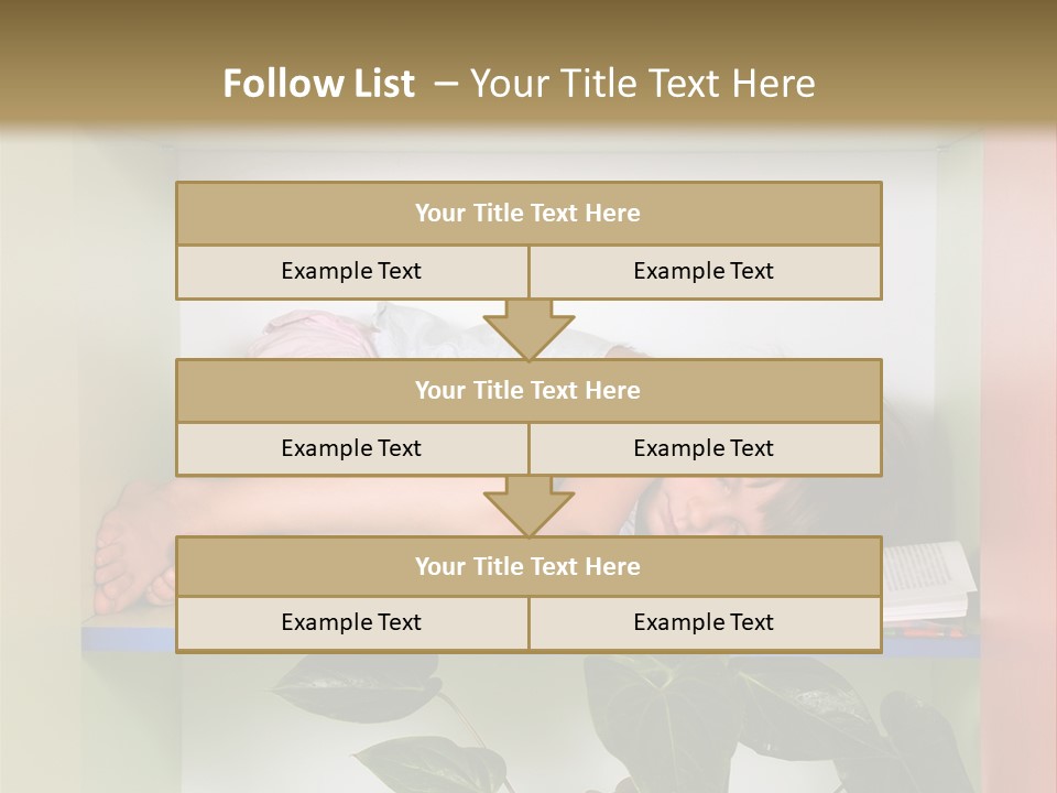 A Young Girl Is Sleeping On A Shelf With Books PowerPoint Template