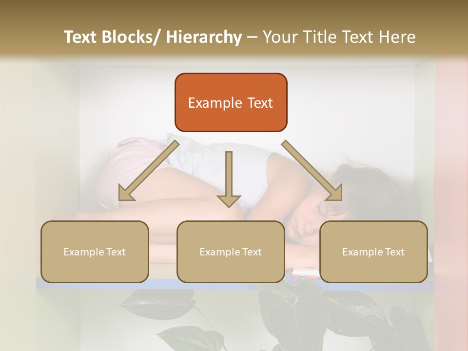 A Young Girl Is Sleeping On A Shelf With Books PowerPoint Template