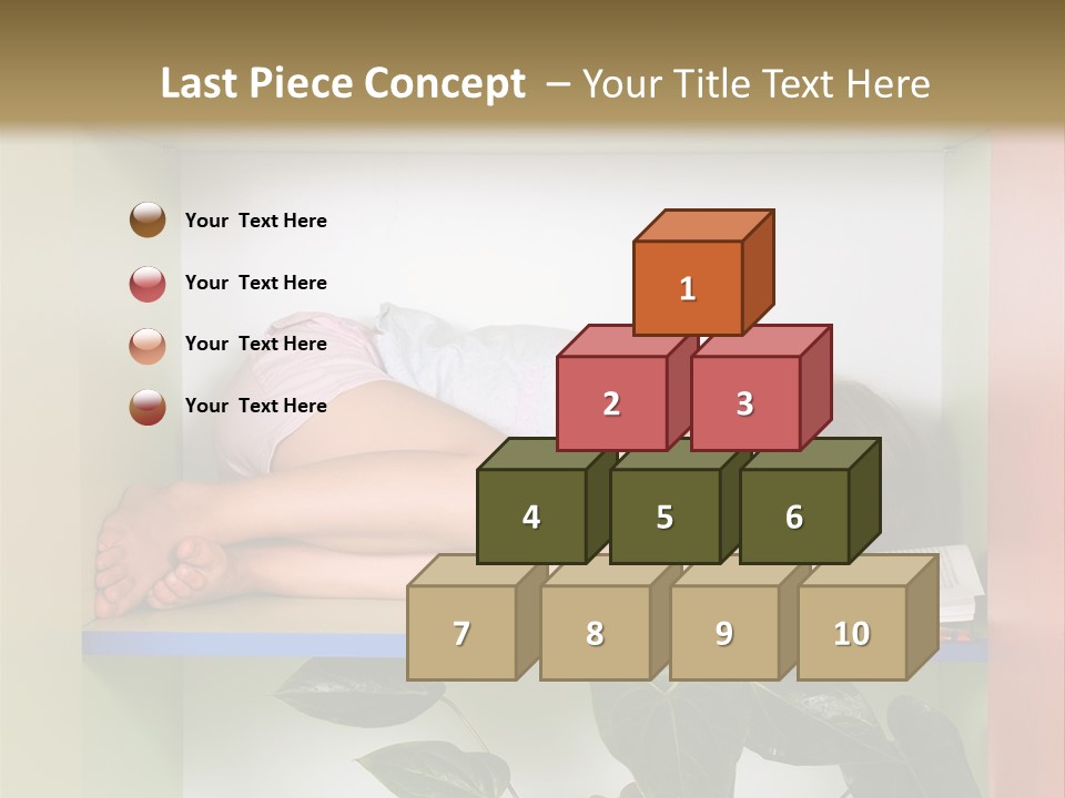 A Young Girl Is Sleeping On A Shelf With Books PowerPoint Template