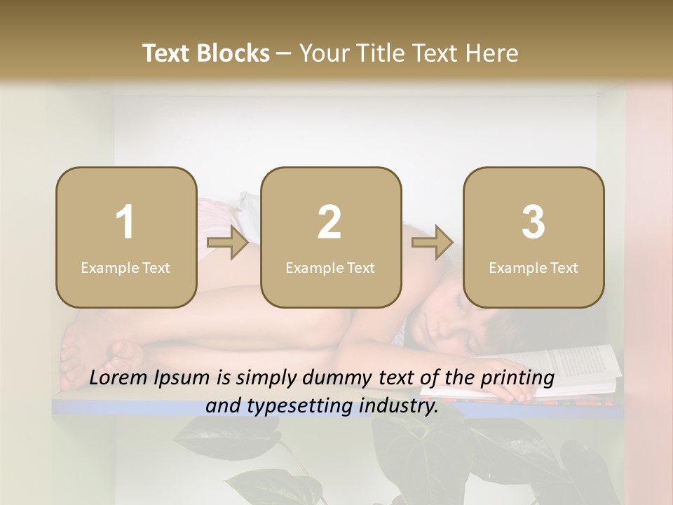 A Young Girl Is Sleeping On A Shelf With Books PowerPoint Template