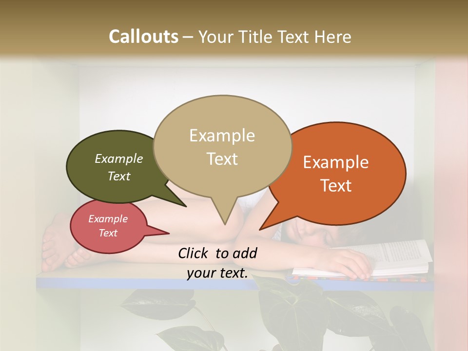 A Young Girl Is Sleeping On A Shelf With Books PowerPoint Template