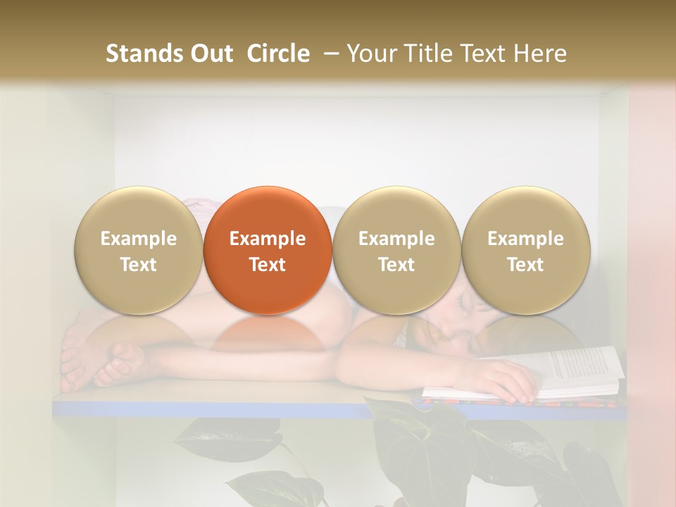 A Young Girl Is Sleeping On A Shelf With Books PowerPoint Template