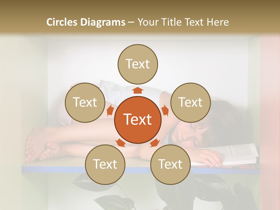 A Young Girl Is Sleeping On A Shelf With Books PowerPoint Template