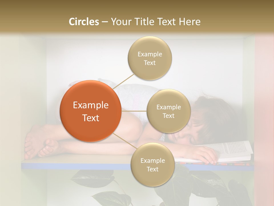 A Young Girl Is Sleeping On A Shelf With Books PowerPoint Template