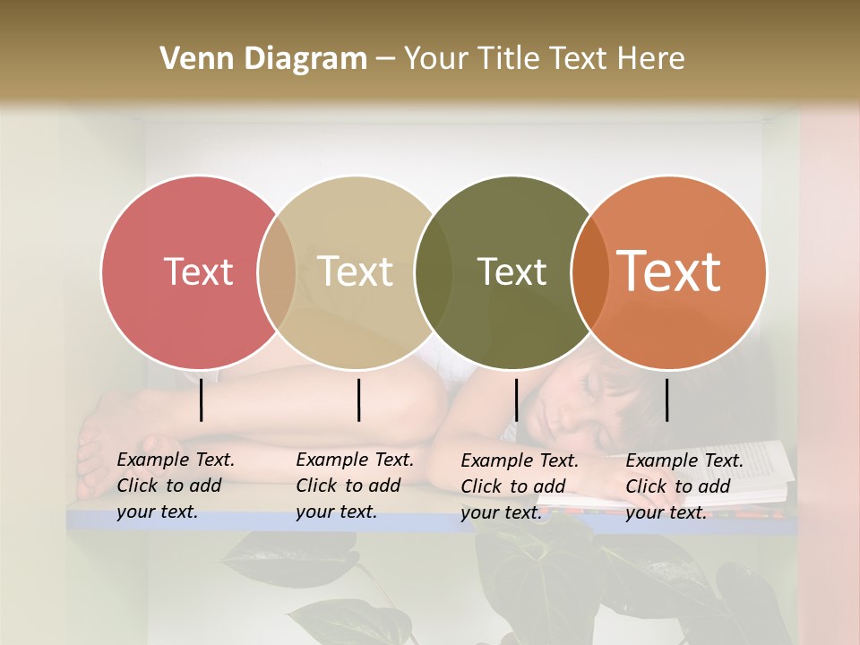 A Young Girl Is Sleeping On A Shelf With Books PowerPoint Template