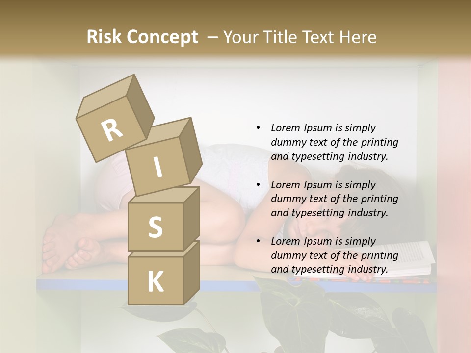 A Young Girl Is Sleeping On A Shelf With Books PowerPoint Template