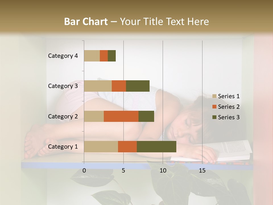 A Young Girl Is Sleeping On A Shelf With Books PowerPoint Template