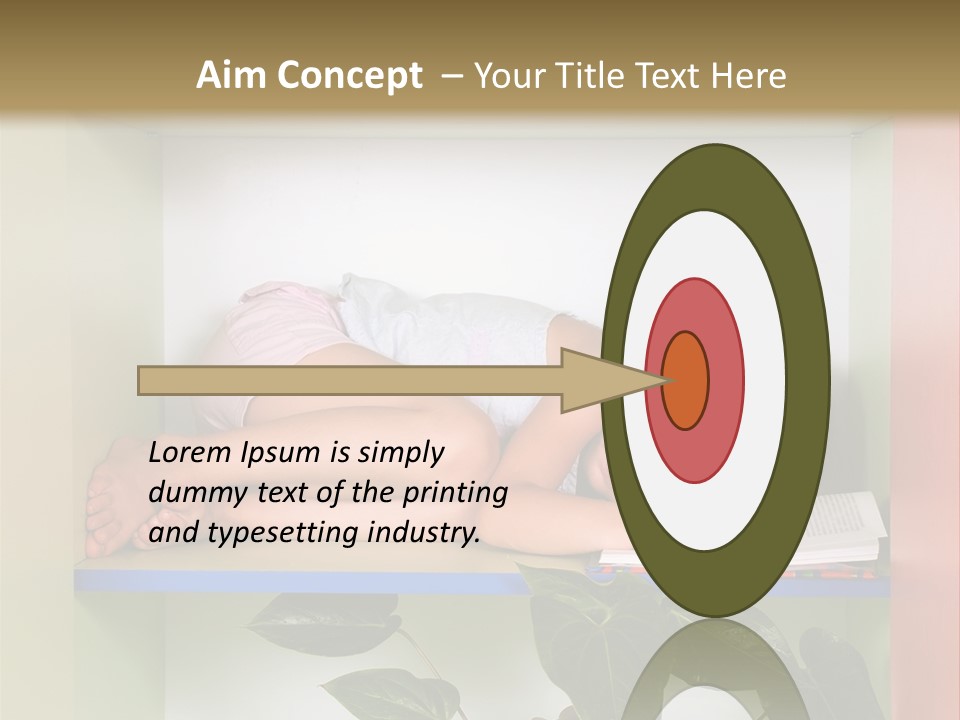 A Young Girl Is Sleeping On A Shelf With Books PowerPoint Template