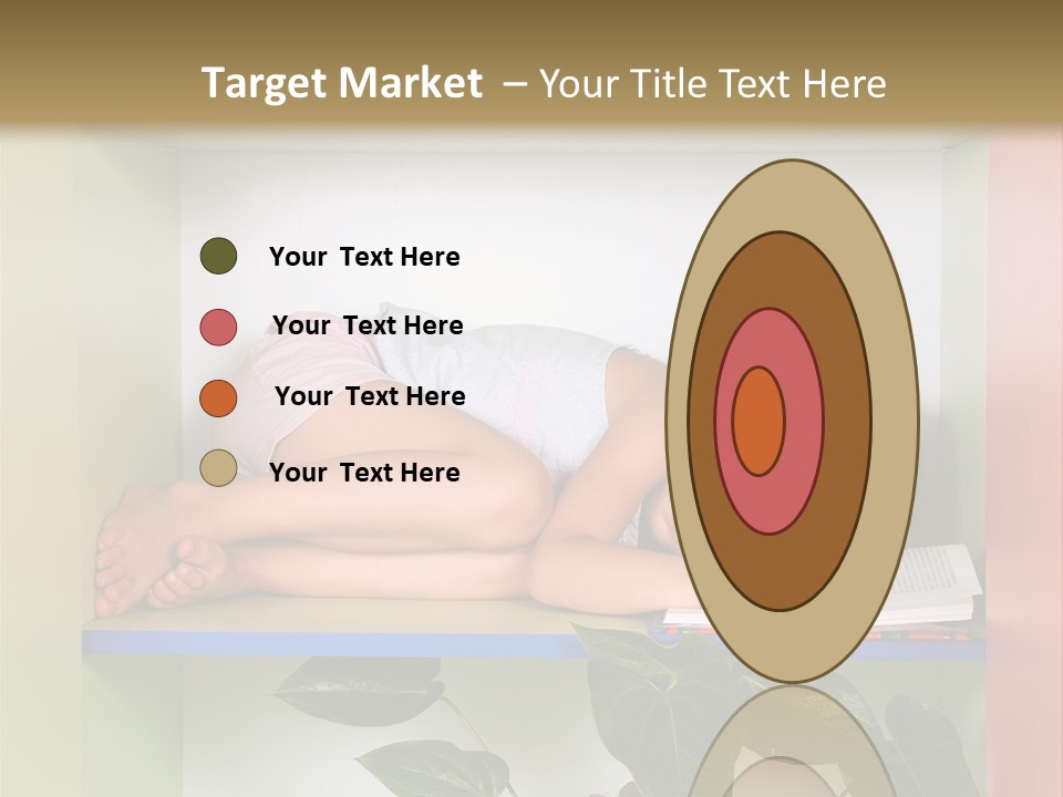 A Young Girl Is Sleeping On A Shelf With Books PowerPoint Template