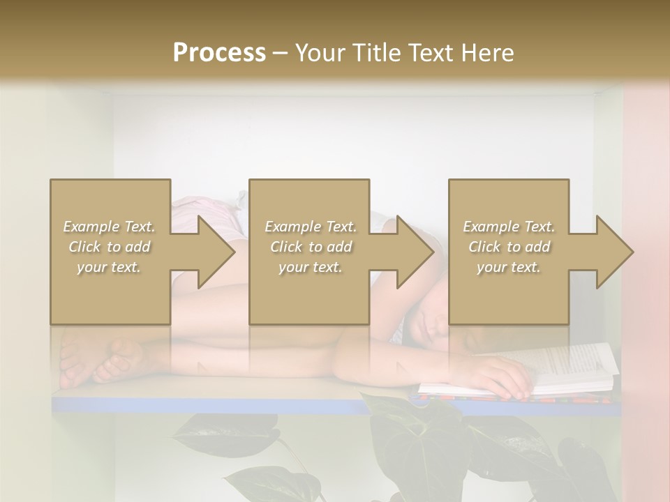 A Young Girl Is Sleeping On A Shelf With Books PowerPoint Template