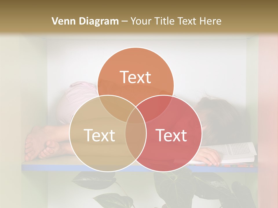 A Young Girl Is Sleeping On A Shelf With Books PowerPoint Template