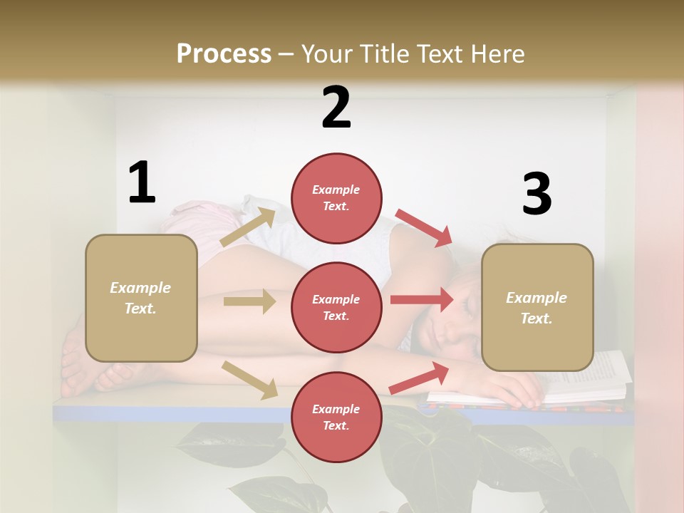 A Young Girl Is Sleeping On A Shelf With Books PowerPoint Template