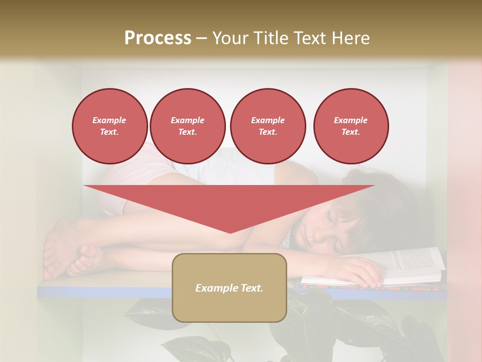 A Young Girl Is Sleeping On A Shelf With Books PowerPoint Template