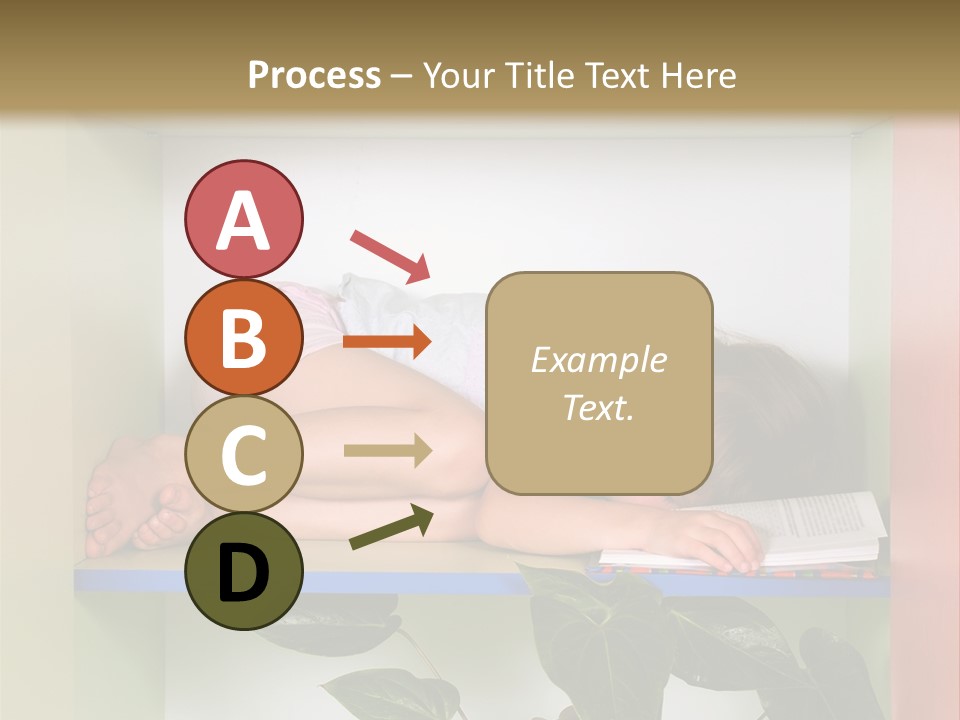 A Young Girl Is Sleeping On A Shelf With Books PowerPoint Template