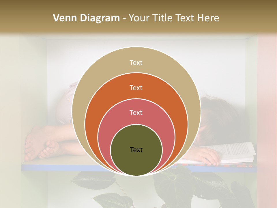 A Young Girl Is Sleeping On A Shelf With Books PowerPoint Template