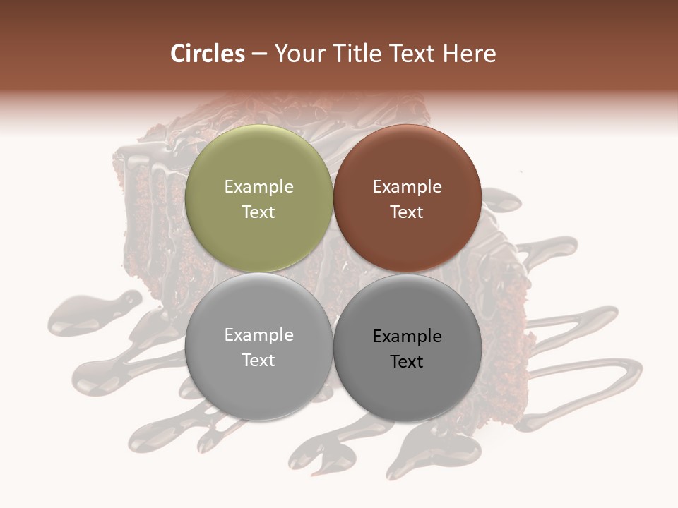 A Piece Of Chocolate Cake With Chocolate Drizzles On It PowerPoint Template