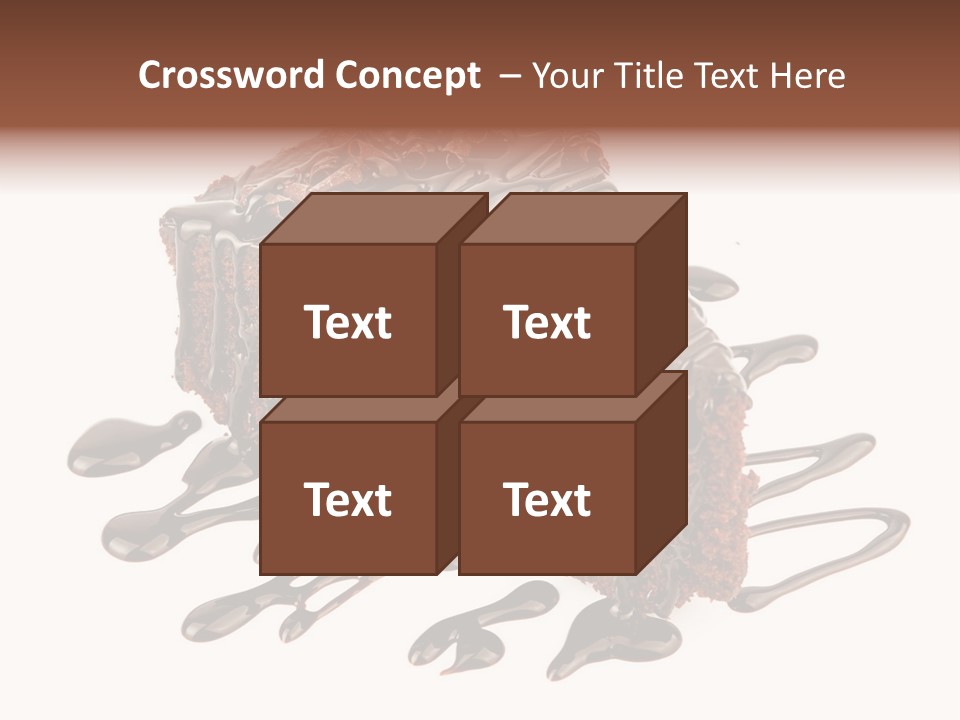 A Piece Of Chocolate Cake With Chocolate Drizzles On It PowerPoint Template