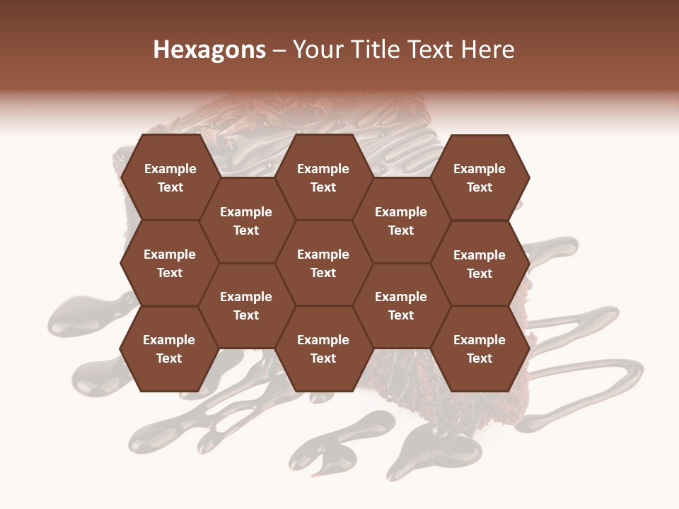 A Piece Of Chocolate Cake With Chocolate Drizzles On It PowerPoint Template