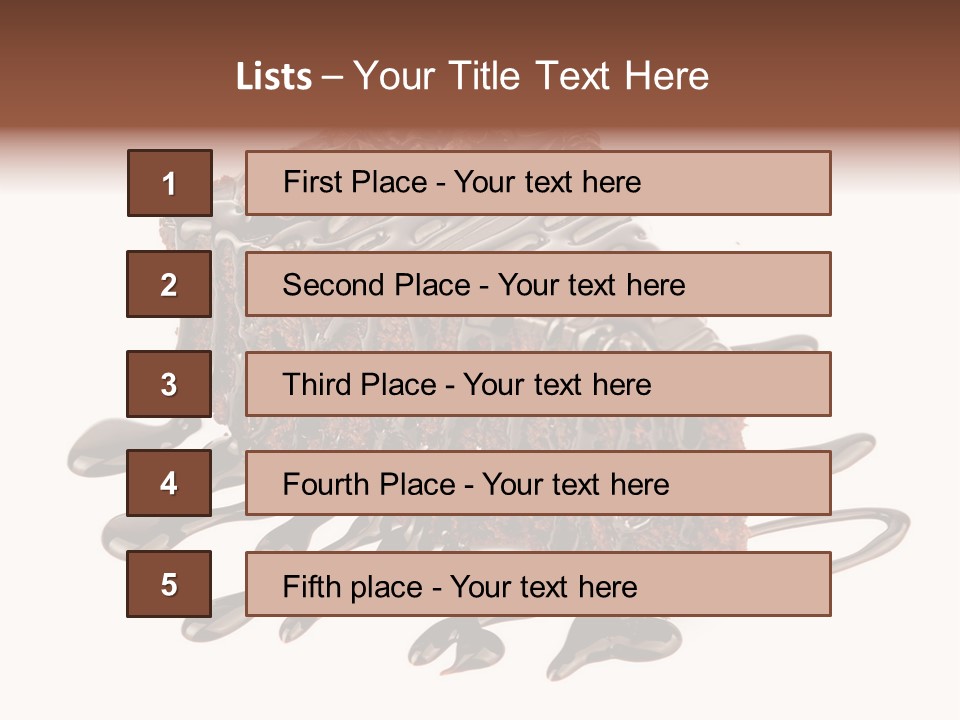 A Piece Of Chocolate Cake With Chocolate Drizzles On It PowerPoint Template