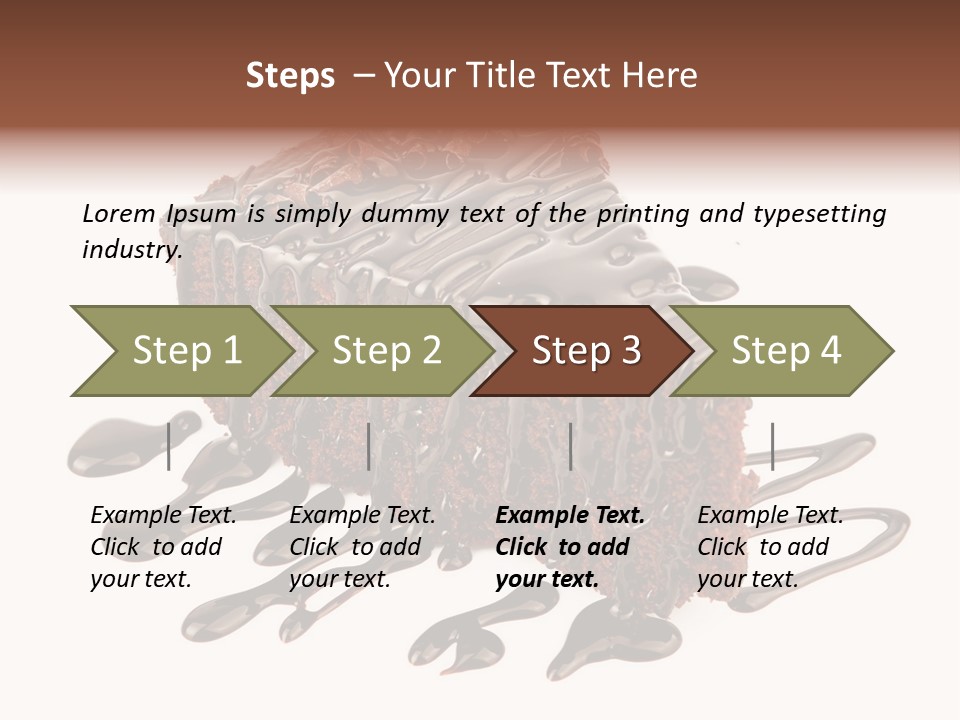 A Piece Of Chocolate Cake With Chocolate Drizzles On It PowerPoint Template