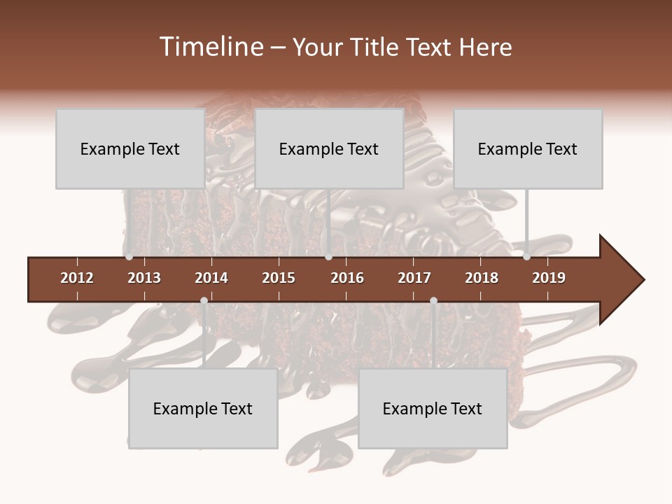 A Piece Of Chocolate Cake With Chocolate Drizzles On It PowerPoint Template
