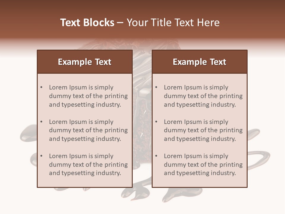 A Piece Of Chocolate Cake With Chocolate Drizzles On It PowerPoint Template