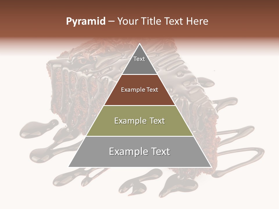 A Piece Of Chocolate Cake With Chocolate Drizzles On It PowerPoint Template