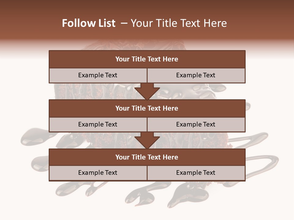 A Piece Of Chocolate Cake With Chocolate Drizzles On It PowerPoint Template